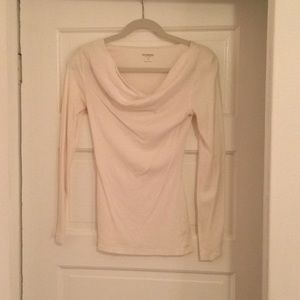 White cowl neck Express top